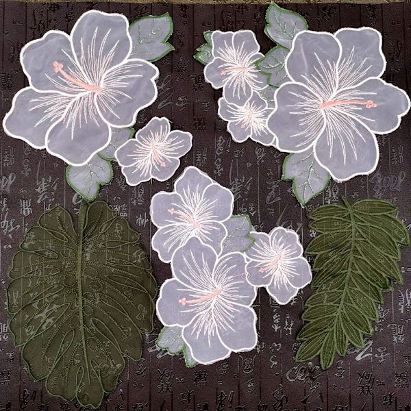 Blomspets Applikation Broderi Applikation DIY Hantverk Patch Blom Blad Patch (Rosa) Pink