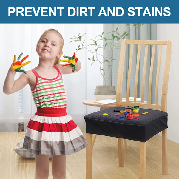 4 st vattentäta stolsöverdrag för stolar, stretchiga tvättbara stolsöverdrag, mörkgrå dark gray
