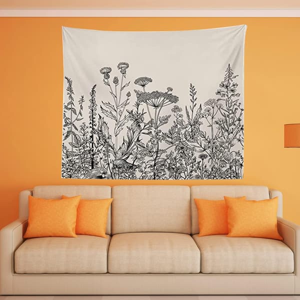 Sovrum Botanisk Blommig HD Polyester Väggbonad Heminredning (130 x 150 cm) 150*130cm