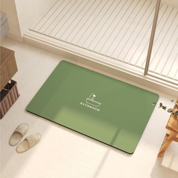 Superabsorberande och snabbtorkande badrumsmatta, halkfri, fläckbeständig, tvättbar duschmatta för duschrumsgolv, 16×24 tum, grön green