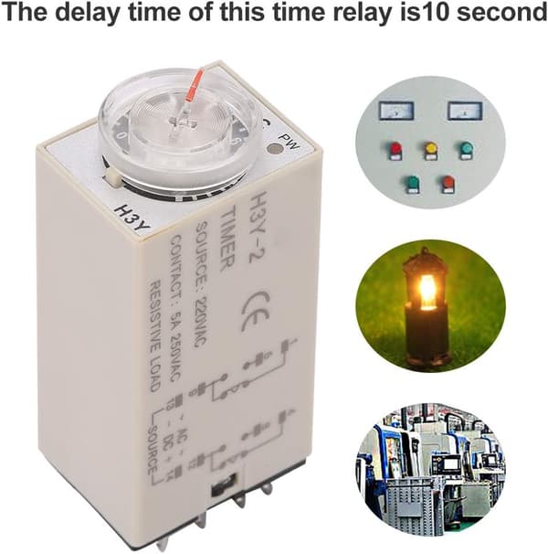 AC 220V H3Y-2 Fördröjningstimer Tidsrelä Solid State Timer 0-10 Sekunder
