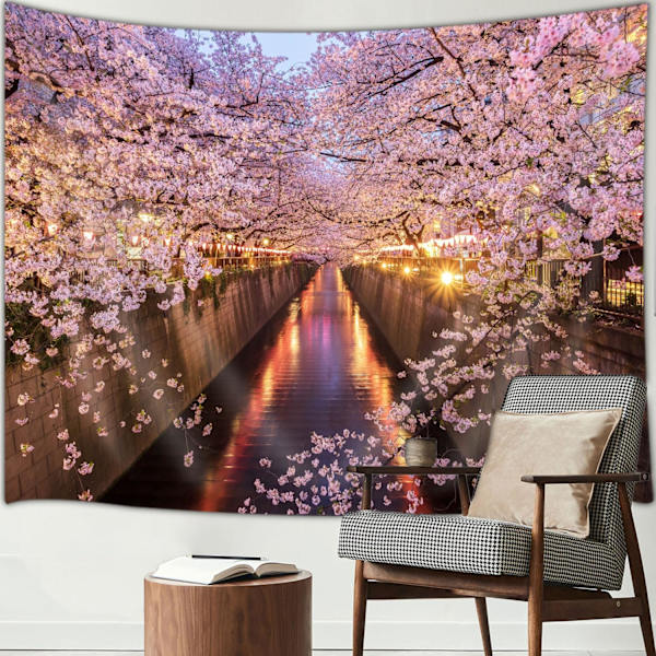 Sakura Gobeläng, 60\" X 40\" Sakura Vägggobeläng, Romantisk Blomträd Gobeläng Sovrum Vardagsrum Sovsal Heminredning Rum