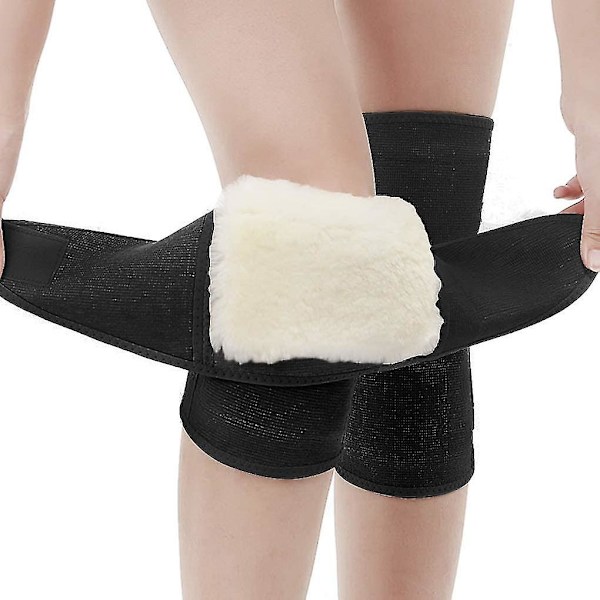 Termiska kashmir knäskydd, stretchiga knäskydd, vintervarma knäskydd, svarta, M Black m