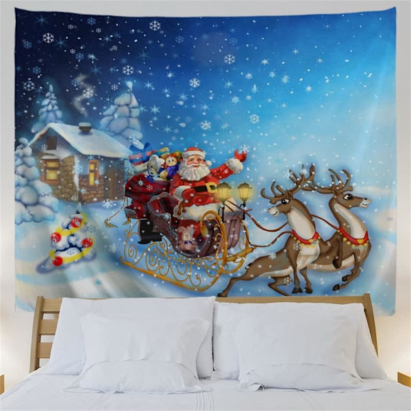 Julgobeläng Jultomtens släde Gobelänger Tygvägg Hängande för sovrum, 80x60in
