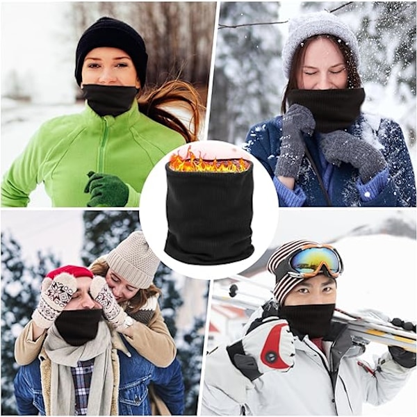 Vinter Stickad Ansiktsmask för Kallt Väder Multifunktionell Snoods för Cykling Skidåkning Sport Dubbelskiktad