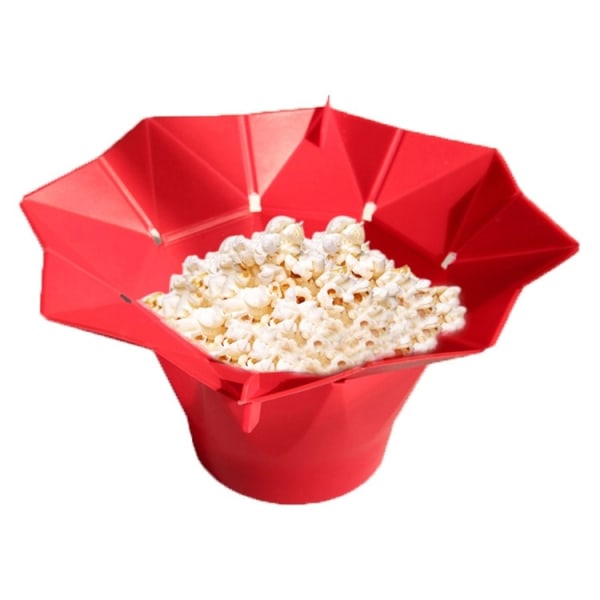 Popcornskål, bärbar hopfällbar mikrovågsugn Popcornskål Värmebeständig silikon Popcornmaskin Gör det själv-hem köksredskap