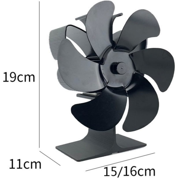 6-bladig spisfläkt värmedriven spis vedspisfläkt för vedspis eldfläktar tyst drift