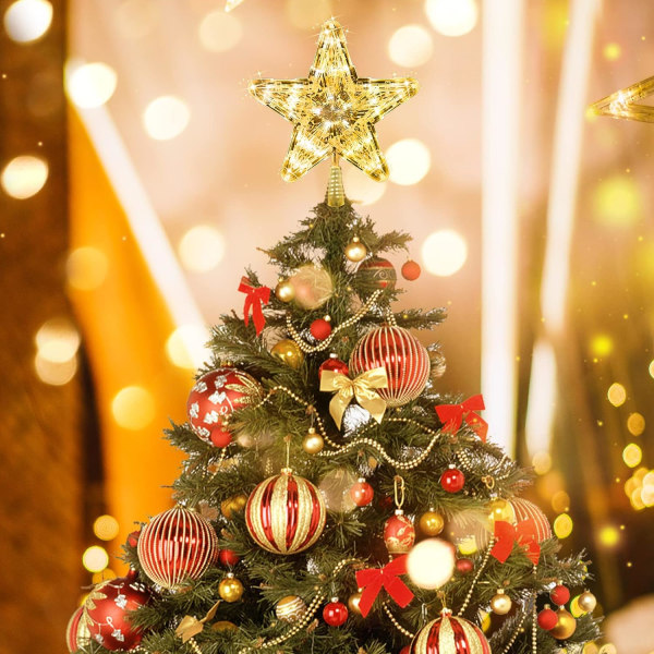 Julgransstjärna, julgransdekoration 30 batteridriven LED-stjärna ljus  Julgransöverkant trädprydnad bdc6 | Fyndiq