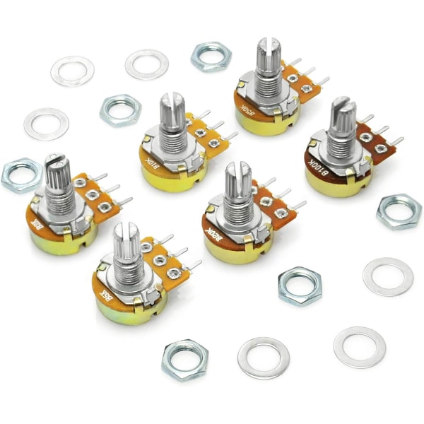 B10K B100K B5K B50K B2K B20K Ohm räfflad axel linjär roterande avsmalnande potentiometer för Arduino