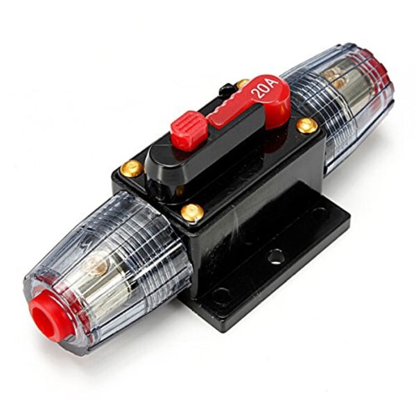 DC 12V Bilskyddsljud Inline Kretsbrytare Säkringshållare (12V 20A) 20a