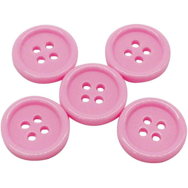 100 st/set 20 mm DIY-knapp Färgglad godisfärg Fyra ögon Barnkläder Spänne (Rosa)