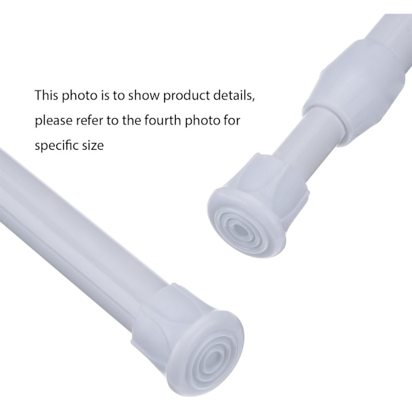 5-pack gardinstänger spänningsstänger fjädergardinstång för DIY-projekt, utdragbar bredd (9,84 till 15,75 tum, vit) White