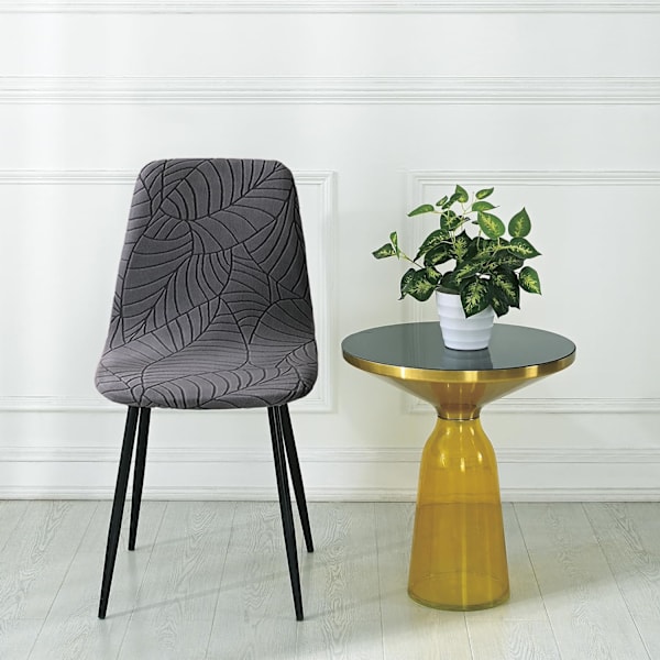 Matstolsöverdrag Set om 4, Stil Skalmatsalsstol Mid Century Modern Chair Sipcover, Stoppad matsal Accent Sidostolsöverdrag, Grå grey