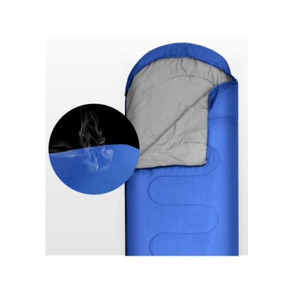 Bifogad dubbel ultralätt sovsäck för barn och vuxna, extrem kyla, lämplig för campingvandring vandring utomhus, marinblå (0,7 kg)