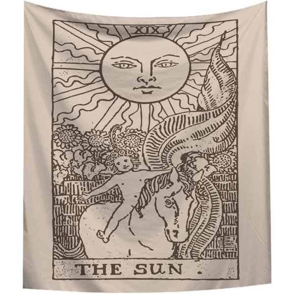 The Sun Tapestry Vägghängande europeisk stil Print för vardagsrumsinredning 150x130cm