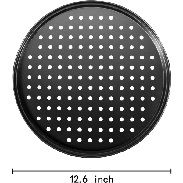 Bakplåtsplåt i stål med hål, 12 tums pizzabricka med bakverk, non-stick (2 st)