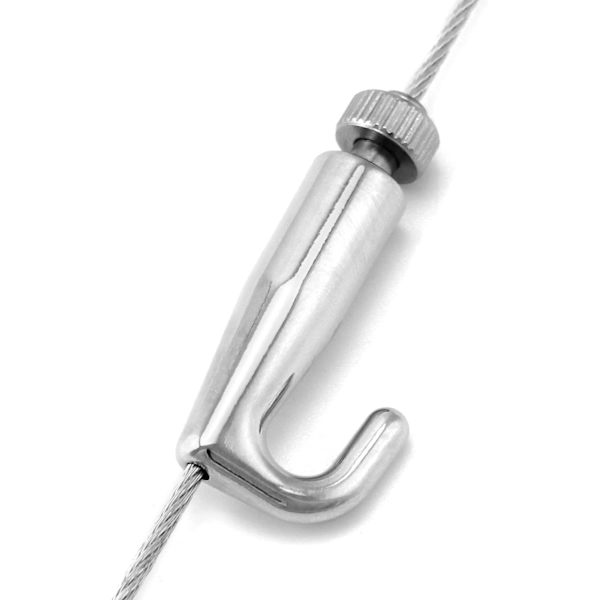 Konstutställningsgalleri Display Wire Rope Hanger Hooks, 10 Pack Justerbara Metallkrokar Passar 2.0mm Wire Rope