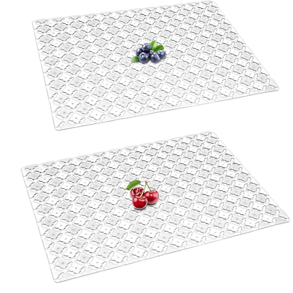 Diskbänksmatta, 2 st Diskbänksskyddsmatta för diskbänkar i keramik/rostfritt stål, tillskuren i storlek Dräneringsmatta 30 x 40 cm, klar transparent