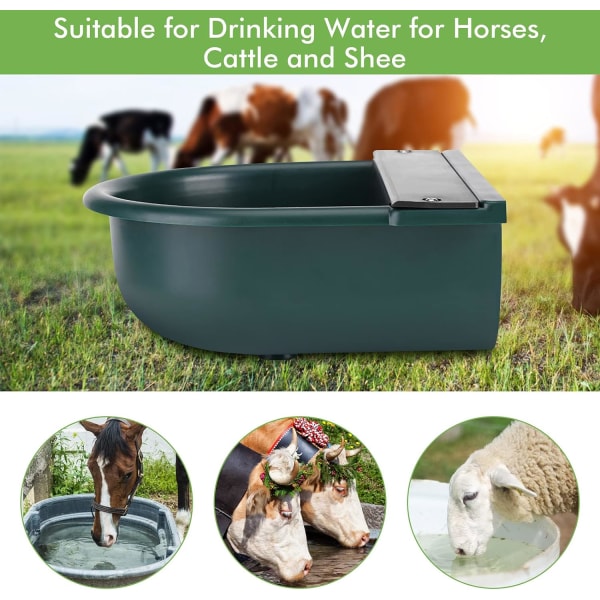 Beef Water Drinker Polypropen med mässingsmunstycke Hållbar Praktisk för nötköttshästar Farm Green
