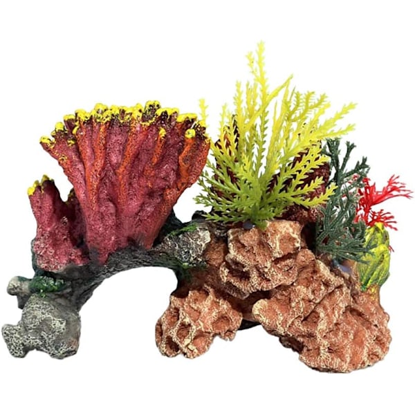 Polyresin korallprydnader, akvariekoralldekor för akvariumdekoration 7\" x 3 1/2\" x 4 1/3\"