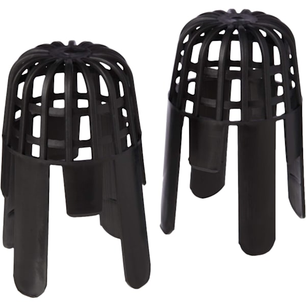 2-delad rännkorg/utloppsskydd, svart, passar 68 mm rör - 2-pack