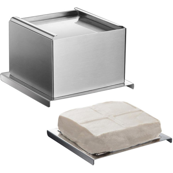 Rostfri Tofu Press Form Set i livsmedelskvalitet 304 - DIY Tofu Rivjärnsform Köksverktyg(S) s