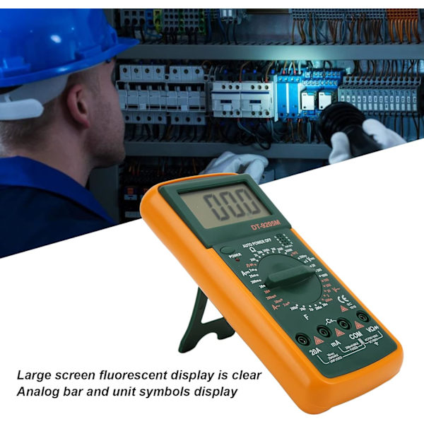 DT‑9205M Digital Multimeter, LCD Stor Skärm Digital Multimeter Handhållen Testare