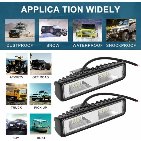 2 ST LED arbetsljus, LED arbetsstång för fordon Båt Lastbil Bil SUV ATV 48W 12-30V