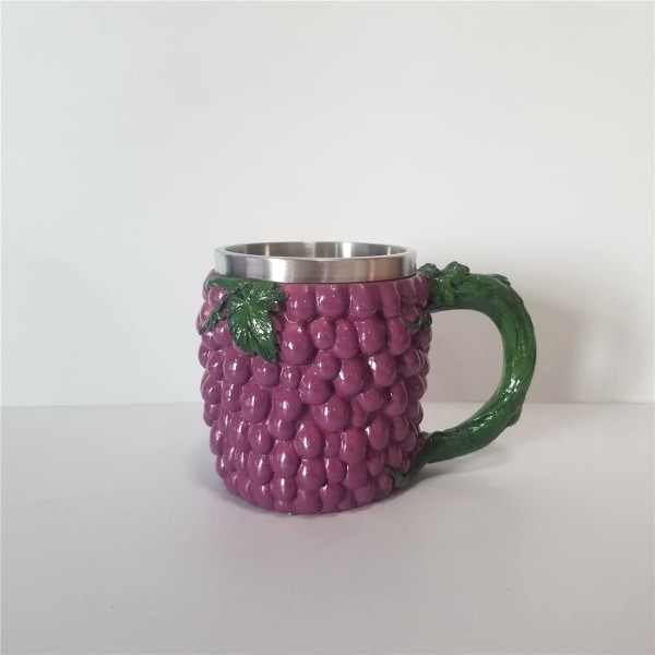 Frukt- och grönsaksmugg i rostfritt stål, tekopp för barnfest, druvmugg - 450 ml color 2