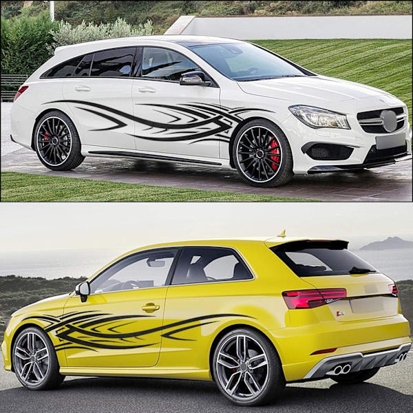 2 st flammgrafik bil karosseri sidodekaler flammracing stripe dekal för bil universal dekal dekor