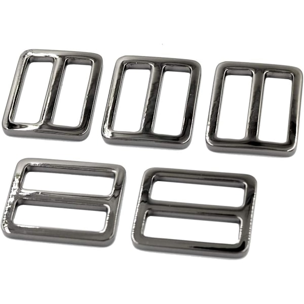 Spänne i zinklegering, platt tråd, dagsspänne, 1 tum, justerbart spänne, fästelement (svart), 10 stycken Black