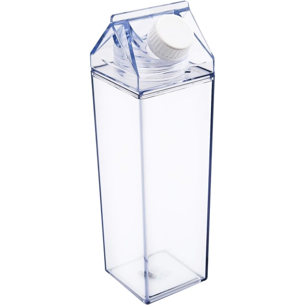 Flaska vatten kartongvatten, flaska lätt fyrkantig mjölkflaska vattenfast plastvattenjuice (500 ml)