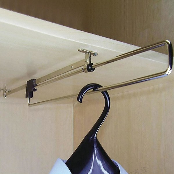 Fällbar klädstång, utdragbar garderobsstång, topphem, stretchbar garderobsstång, 10 tum