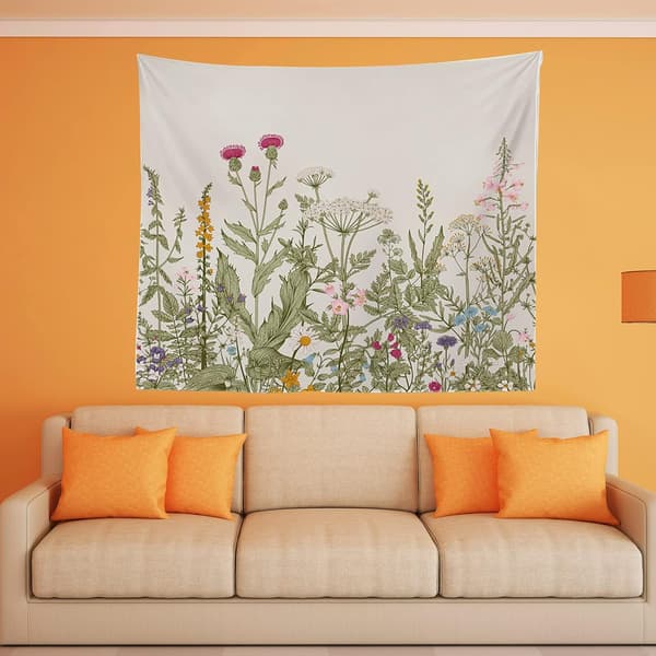 Färgglada vilda blommor växter sovrum HD gobeläng heminredning (150 x 200 cm) 200*150cm