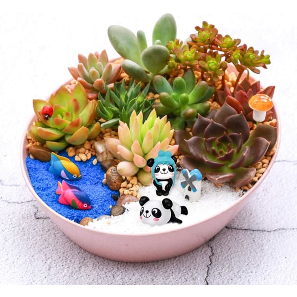 8 st Panda Trädgård Docka Akvarium Dekoration Lekset Leksaker Söta Figurer Fest Dekor