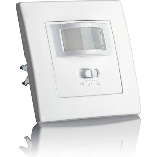 Inomhus rörelsedetektor, infälld väggmontering, anpassad LED, infrarödsensor, programmerbar, räckvidd 9m/140° 80x80x45mm