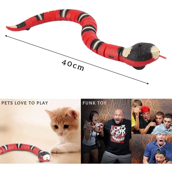 Katt Leksak Orm, USB Smart Leksak Orm, Intelligent Sensing Orm Katt Leksaker, Interaktiv Katt Orm Leksak, Katt Smart Sensing Leksaker
