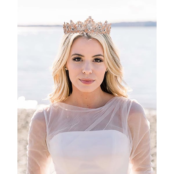 Princess Rhinestone Tiara Bröllop Crown Bridal Tiara med Kristall