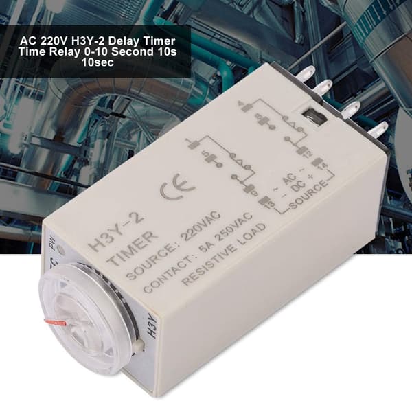 AC 220V H3Y-2 Fördröjningstimer Tidsrelä Solid State Timer 0-10 Sekunder