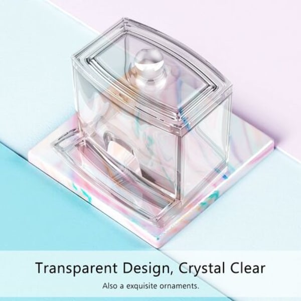 Distributör tiges, petite boîte Coton, Rangement cosmétiques akrylcouvercle, transparent, 9,6 x 9 x 8 cm，