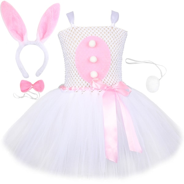 Baby Girls Easter Bunny Tutu Klänning för barn kanin cosplay kostymer 6-7Y(110-120cm)