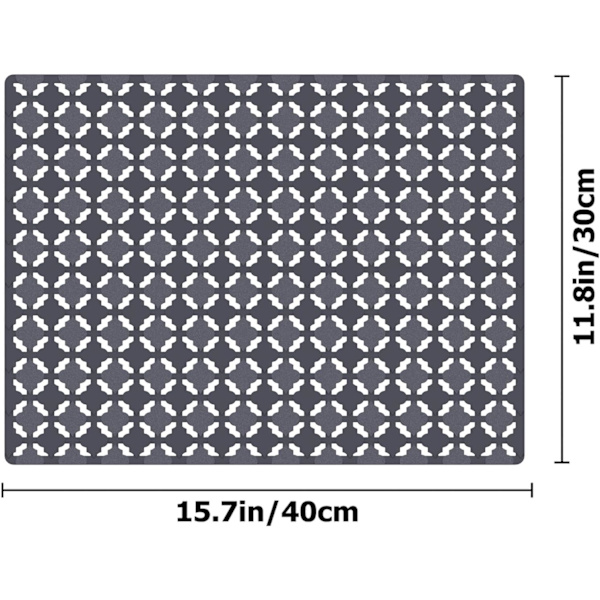 Diskbänksmatta, 2 st Diskbänksskyddsmatta för diskhoar i keramik/rostfritt stål, tillskuren i storlek Dräneringsmatta 30 x 40 cm, Grå grey