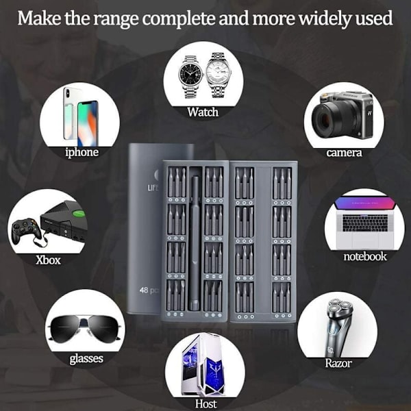 iPhone Precision Screwdriver，48pcs Mini Steel Mobile Phone Repair Screwdriver Kit for S2 Tool, Cell Phone Model, Camera, Computer