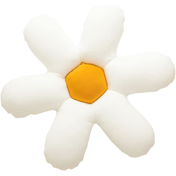 Blomformade dekorativa kuddar i form av blommor, accentkuddar för soffa, säng, vardagsrum (vit, 24x24 tum)