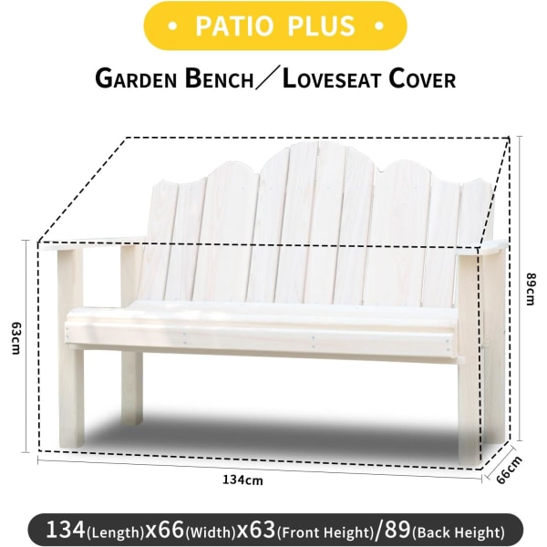 2-sits trädgårdsbänksskydd för trädgårdsbänk vattentät grön 134x66x63/89cm