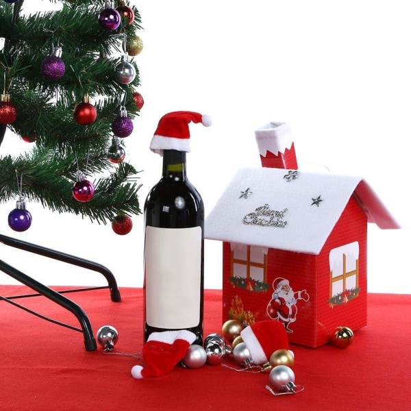 30st Mini Tomteluva Vinflaskor Cover Hem Juldekor