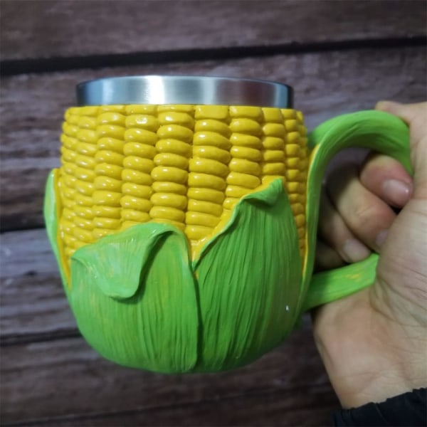 Frukt- och grönsaksmugg i rostfritt stål, tekopp för barnfest, majskolvskopp - 450 ml color 1