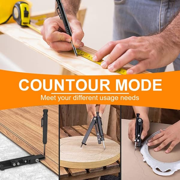 Carpenters Pencil Scribe Tool med Deep Hole Pencil Construction Scriber Marking Tool med 6 st