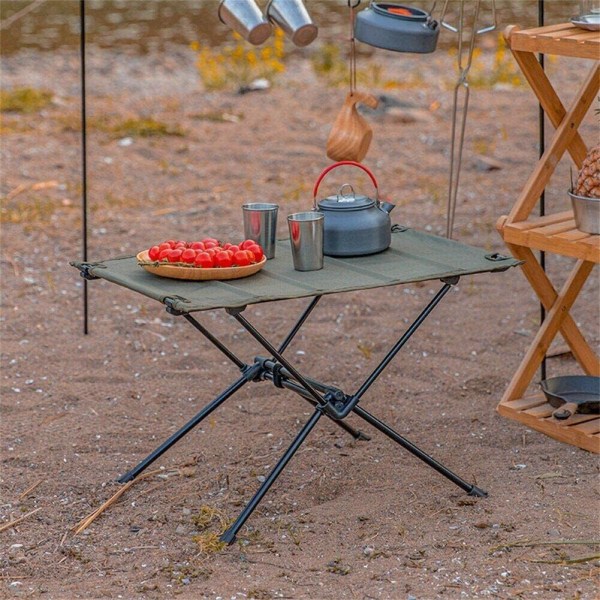 Hopfällbart utomhusbord, bärbart hårt campingbord med bärväska för utomhusbruk, vandring, fiske (grönt) green