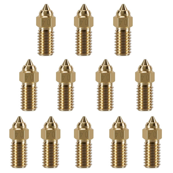 12-pack mässingsmunstyckssats för Neptune 4, 3D-skrivartillbehör 0,4 mm för Elegoo Neptune 4, Neptune 4 Pro